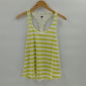 SOFFE neon green and white stripe racerback athletic tank size medium